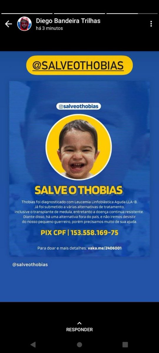 ser1feliz's tweet photo. Amigos do Twitter ajudem a divulgar e conheçam a história do Thobias em @salveothobias https://t.co/YqdwqIahUL