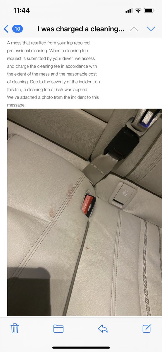 xtashajacksonx's tweet photo. So last night i was charged a £55 ‘professional’ cleaning fee for the massive mess we made in our uber. #uber https://t.co/xRSWCBlgNn