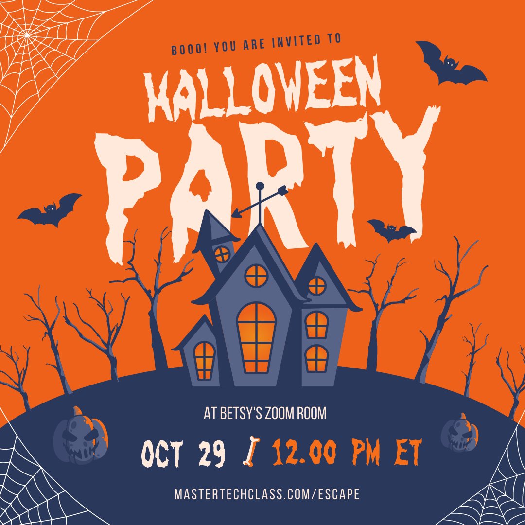mastertechclass's tweet photo. So what makes this Halloween Party so special?

𝗜𝘁'𝘀 𝗮 𝗩𝗜𝗥𝗧𝗨𝗔𝗟 𝗣𝗔𝗥𝗧𝗬 𝘄𝗶𝘁𝗵 𝗮 𝗗𝗜𝗚𝗜𝗧𝗔𝗟 𝗘𝗦𝗖𝗔𝗣𝗘 𝗥𝗢𝗢𝗠 𝗧𝗛𝗘𝗠𝗘!

Digital escape rooms are a fun and creative way to develop techniques for improving focus and concentration while handling stress in https://t.co/gq2m6crpu0