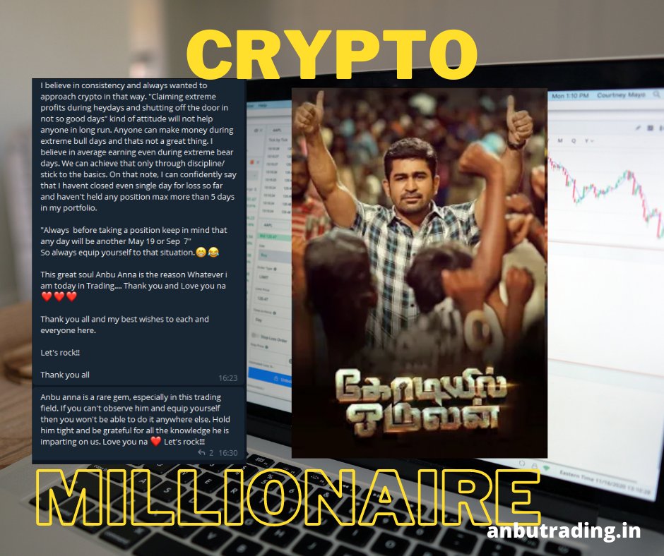 anbu's tweet image. Happy and proud to share our &quot;Kodiyil Oruvan&quot; , who has made it!

Wish him all the best to continue his successful journey.

t.me/AnbuTrading

  #visualtrading #anbutrading #cryptomillionaires #tradingcandle
