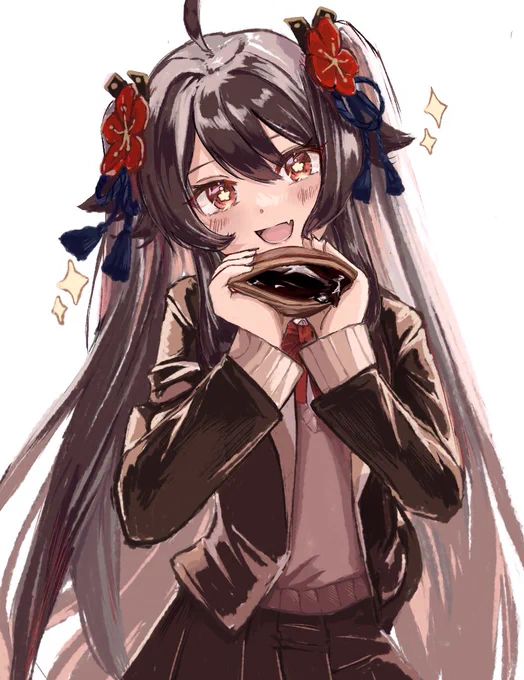 へへへ〜ちょこどら焼き食べる?
 #原神   #HuTao #GenshinImpact 