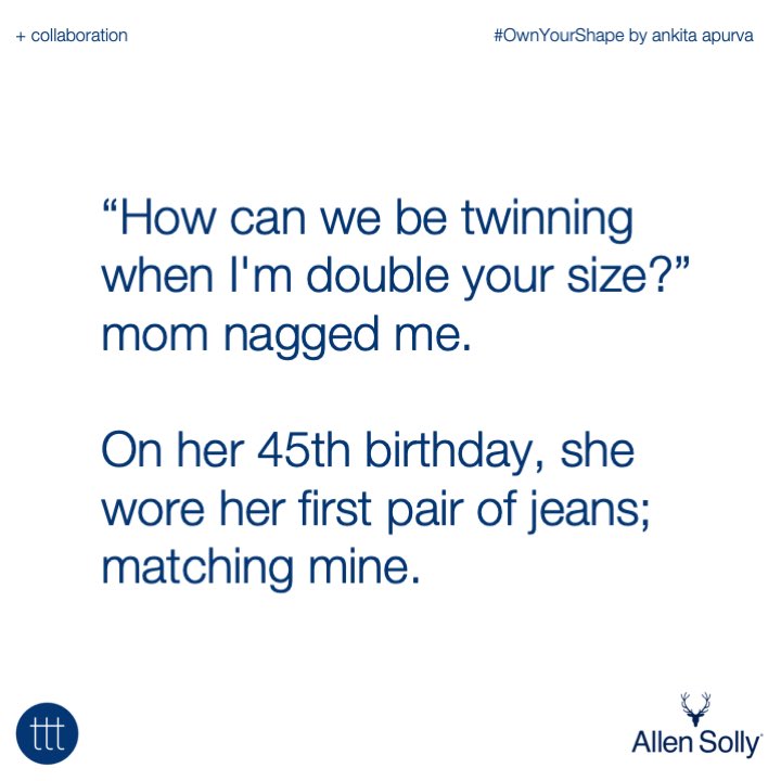 terriblytiny's tweet photo. With @allensolly Woman, we’re celebrating diverse body shapes. Encouraging women to go with denims that fit. So that she can pick, choose,&amp; flirt with style

To shop, click https://t.co/UJeSowclig or visit an Allen Solly store near you.

 #AllenSolly #FlirtWithStyle #OwnYourShape https://t.co/EKYRKWimim
