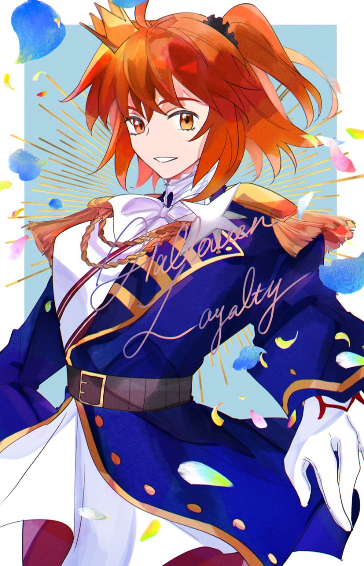 fujimaru ritsuka (female) 1girl crown official alternate costume orange hair white gloves orange eyes solo  illustration images