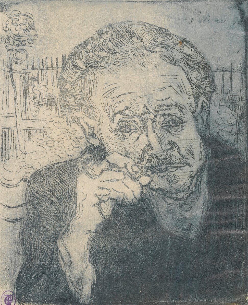 vangoghmuseum's tweet photo. Van Gogh only made a single etching during his time as an artist, that of 'Portrait of Doctor Gachet' (1890). It was Doctor Gachet himself who encouraged Vincent to make the etching. He experimented with different coloured ink &amp; types of paper. 🌻 Portrait of Doctor Gachet (1890) https://t.co/NJOiETskDZ