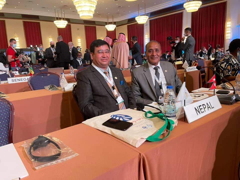 NocNepal's tweet photo. President of NOC/ Member of Parliament Honourable Jeevan Ram Shrestha and Secretary General of NOC Mr.Nilendra Raj Shrestha on ANOC (Association of National Olympic Committees) XXV GENERAL ASSEMBLY, Crete, Greece. https://t.co/U3LfcG6fJV