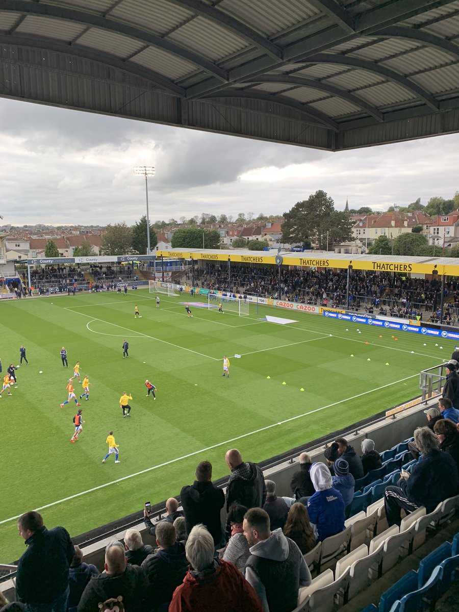 FACupGuy's tweet photo. Spot of groundhopping yesterday. In Bristol for a wedding weekender so caught @Official_BRFC versus @NewportCounty. New ground for me. It oozes character. #Gas https://t.co/xZQ1nk2Ixk