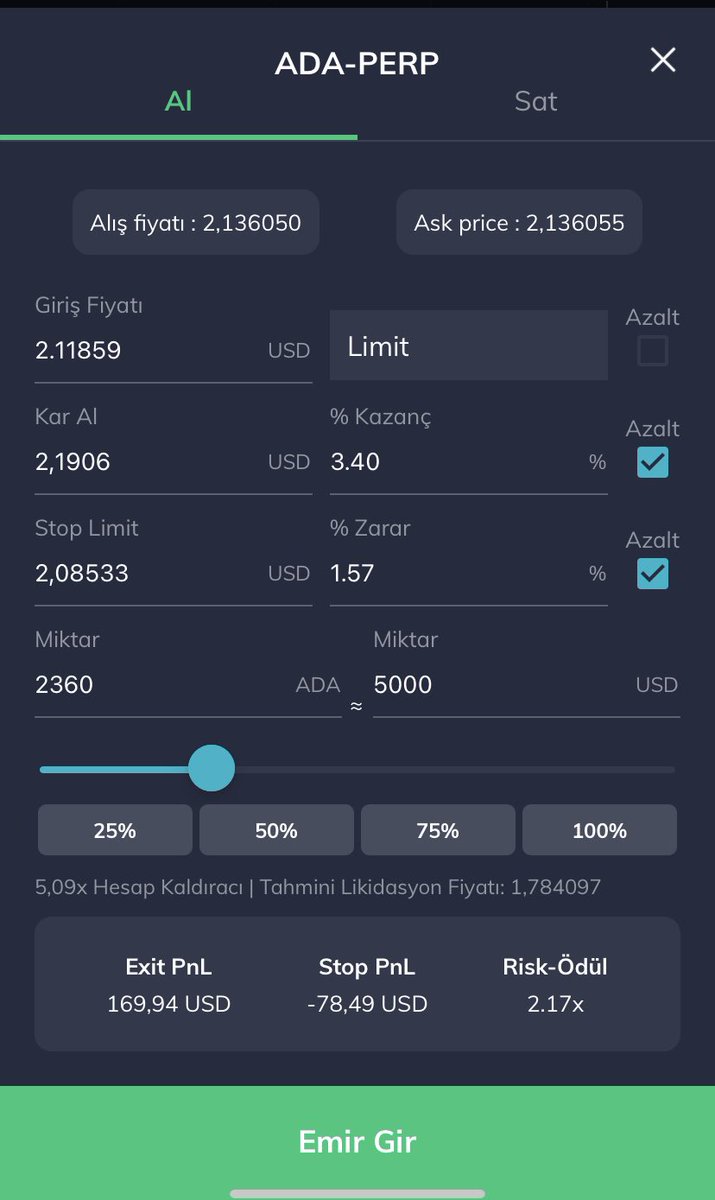 cryptosbatu's tweet photo. #Cardano | #ADA

#ADAPERP şu şekilde bir limit emir attım aşağıya. Pazar günü bazen iğne atıp çıkabildiği için aşağıya bu şekil bir emir deniyorum. https://t.co/2isNkwtu9I
