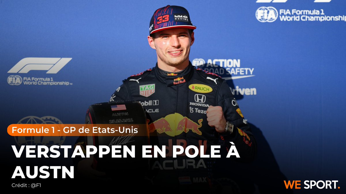 🏎️ F1 - GP des Etats-Unis 🇺🇲
Verstappen en pole à Austin, devant Hamilton!

Plus d'infos ➡️ bit.ly/3b5vwYp