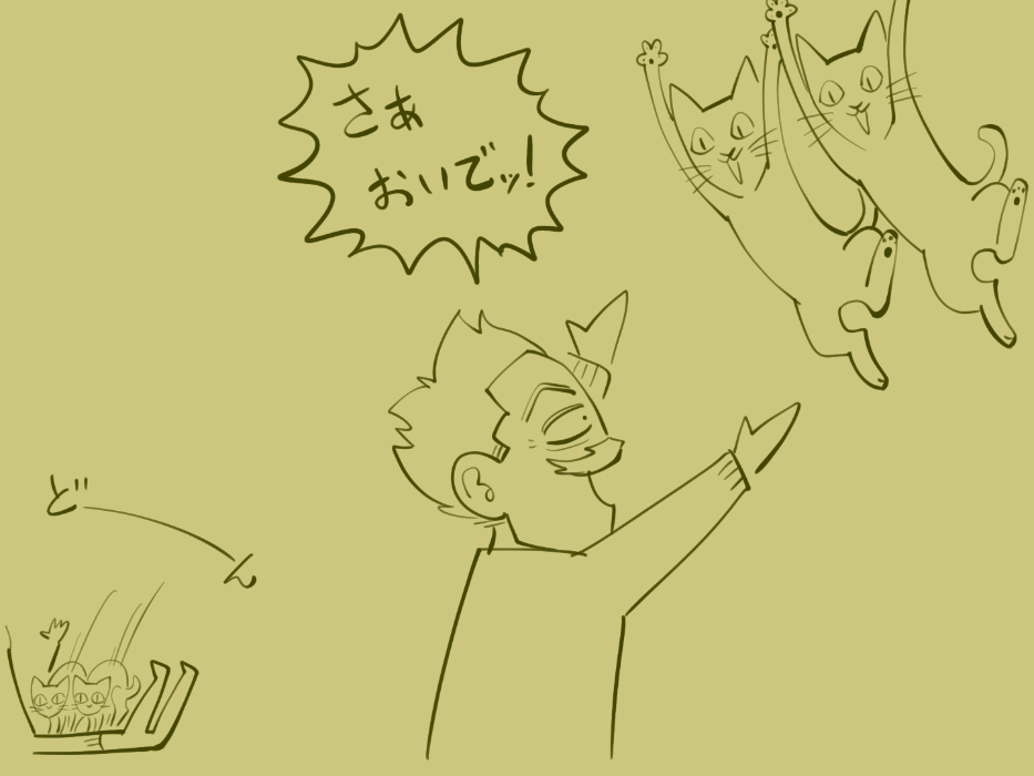 #皆さんの金カム擬獣化が見たい

ファンブック裏表紙のエド君邸ねこを真似するみなさん(再掲) 