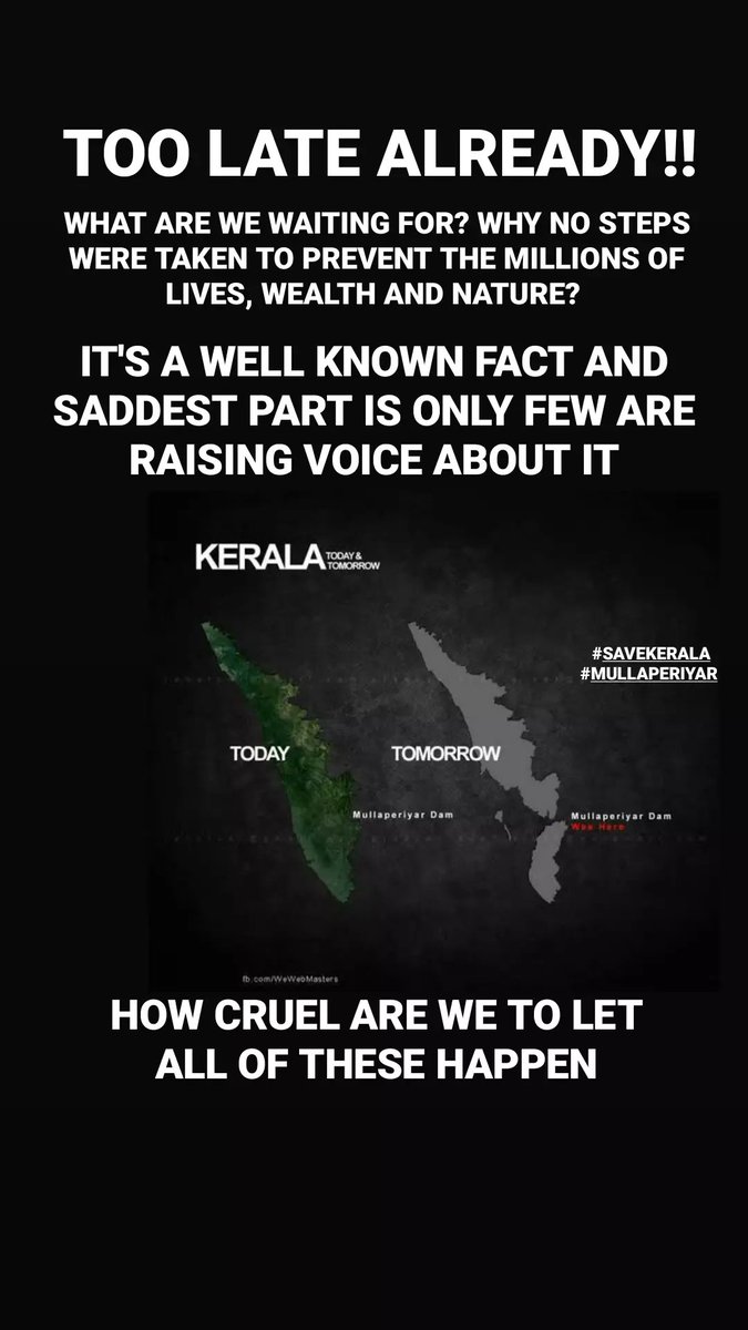 irsh4d7's tweet photo. Decommission #Mullaperiyar save millions of lives, wealth &amp; nature. #MullaperiyarDam https://t.co/hnoEJSept7