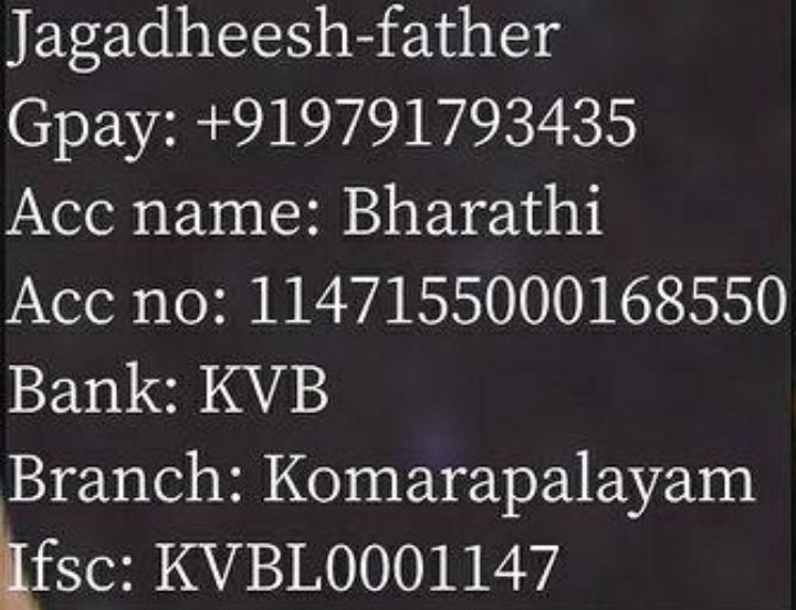 SamvishalC's tweet photo. #TimeToSaveBharathi

We need 4 crores in 15 days https://t.co/RS3SKuRv9n