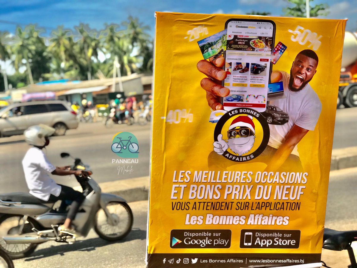 MobilePanneau's tweet photo. Bienvenue à Cotonou la belle🇧🇯😍
Nous étions avec @Lesbonnesaffai3
#panneaumobile
#velopublicitaire
#lesbonnesaffaires https://t.co/J86FnCso4f