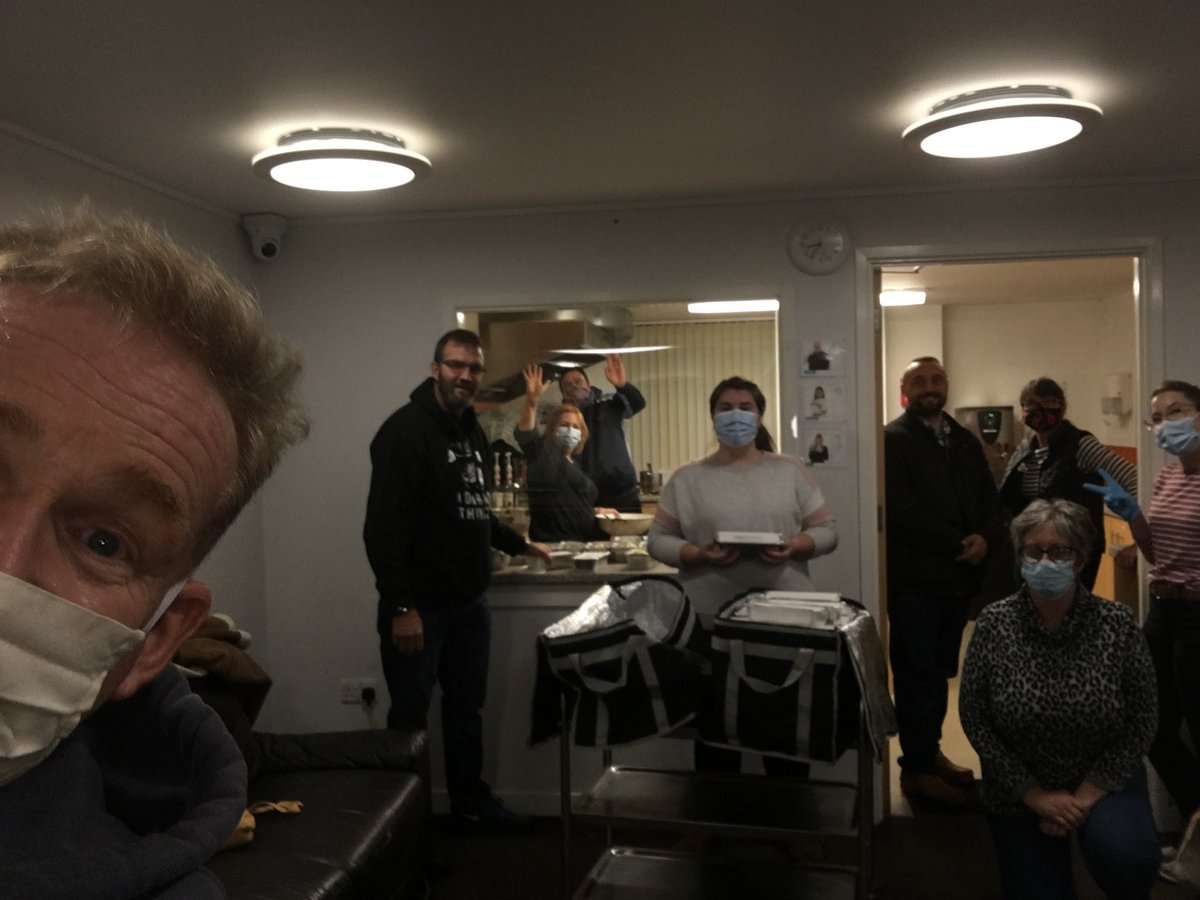 plymouthsouprun's tweet photo. Saturday night saw a team of 9 volunteers, from #PMCH, #StPeters and @FatFace on the Run. They served 54 people plus those in the #nightshelter.
Plenty of food, corned beef hash, sandwiches, hot drinks and treats.
Clothing and toiletries from staff and customers @FatFace 
🙏 ALL. https://t.co/lJCgMi0JNA