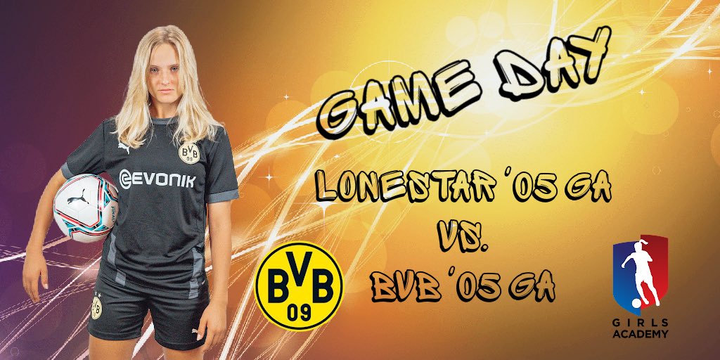 It’s game day!!
<a href="/TopDrawerSoccer/">TopDrawerSoccer</a> <a href="/GAcademyLeague/">Girls Academy</a> <a href="/bvbiantx/">BVB International Academy North Texas</a>