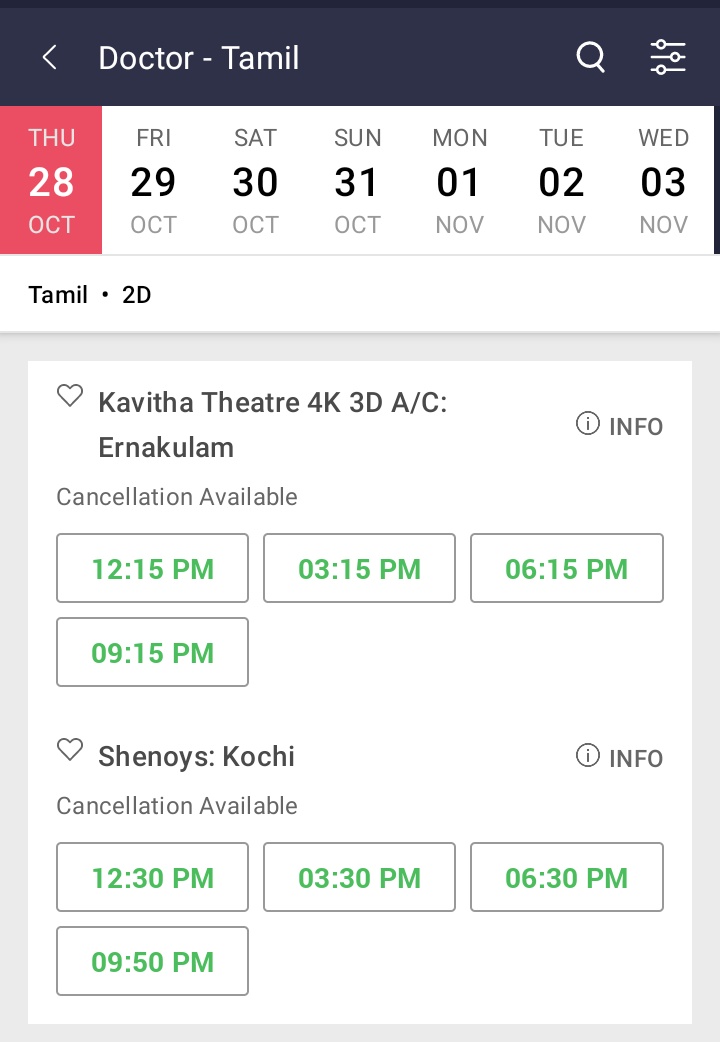 🚨#Kerala fans alert 📢

Our #Prince <a href="/Siva_Kartikeyan/">Sivakarthikeyan</a> Anna's #Doctor Pre-booking opened in Kochi 🥳🤩

Grab ur tickets and Celebrate our #DOCTORFromOctober28th in Kerala 🎉🎊

🎟️in.bookmyshow.com/buytickets/doc…🎟️

#PrinceSK #Doctor #MegaBlockBusterDOCTOR