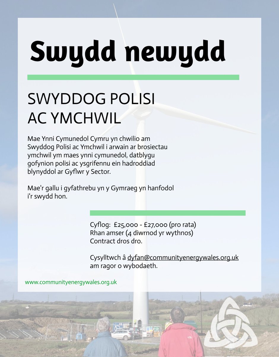 CommEnergyWales's tweet photo. Chwilio am her newydd? https://t.co/WnRFGCYyfn