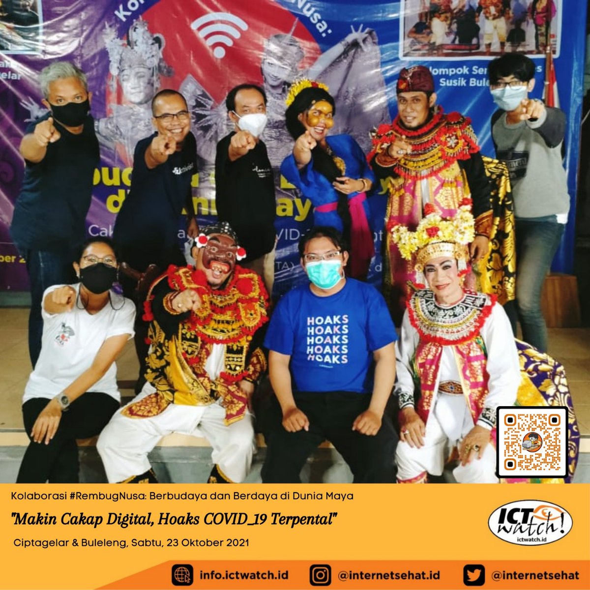 internetsehat's tweet image. Pengabadian momen bersejarah dari eksperimen perpaduan media baru dengan kolaborasi 2 kelompok seniman tutur Nusantara, Topeng Kolot Pusaka Gelar Mulya dari Ciptagelar dan Kelompok Seni Bondres Susik dari Buleleng, Bali - yang seru, bernas dan jenaka pada Sabtu, 23 Oktober 2021.