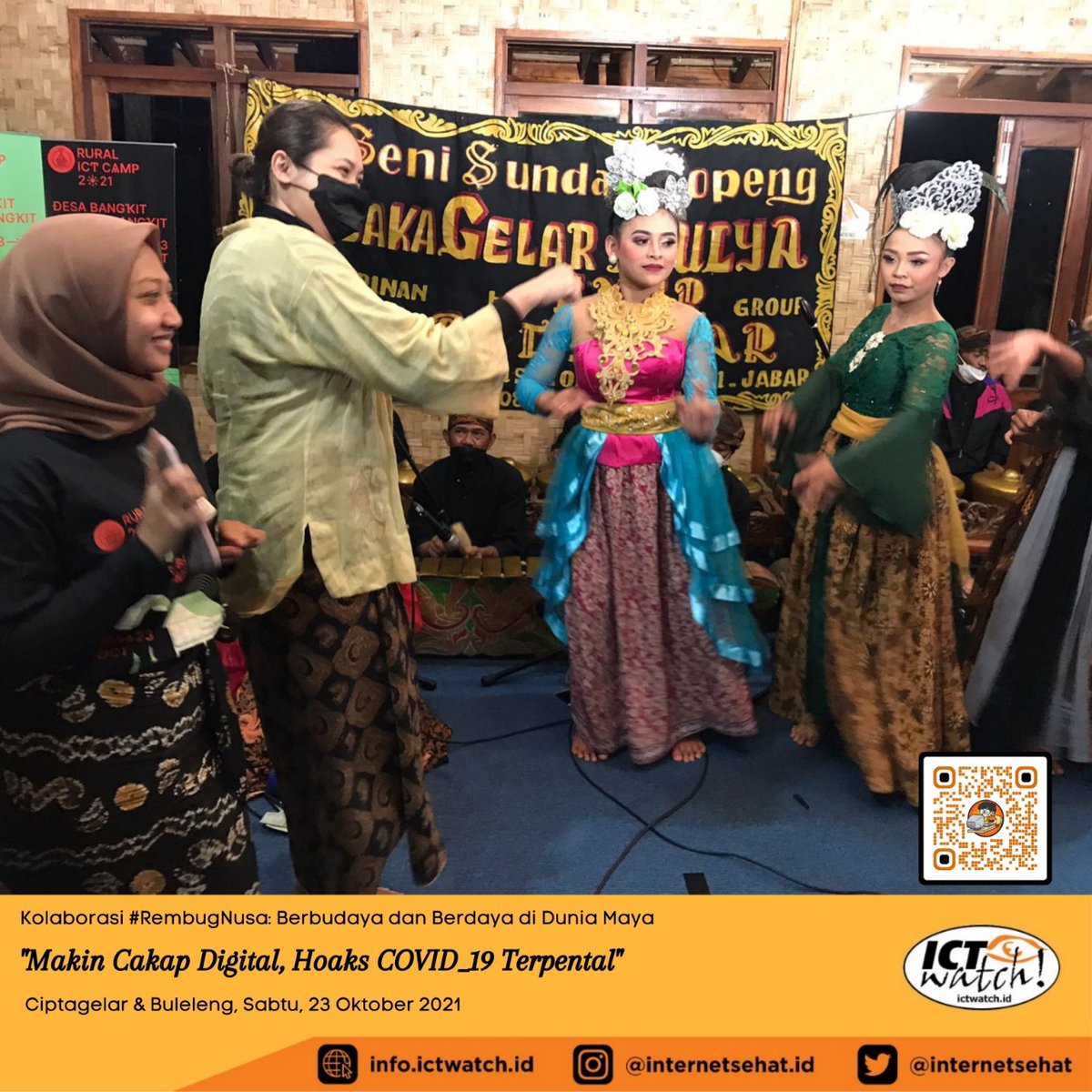 internetsehat's tweet image. Pengabadian momen bersejarah dari eksperimen perpaduan media baru dengan kolaborasi 2 kelompok seniman tutur Nusantara, Topeng Kolot Pusaka Gelar Mulya dari Ciptagelar dan Kelompok Seni Bondres Susik dari Buleleng, Bali - yang seru, bernas dan jenaka pada Sabtu, 23 Oktober 2021.