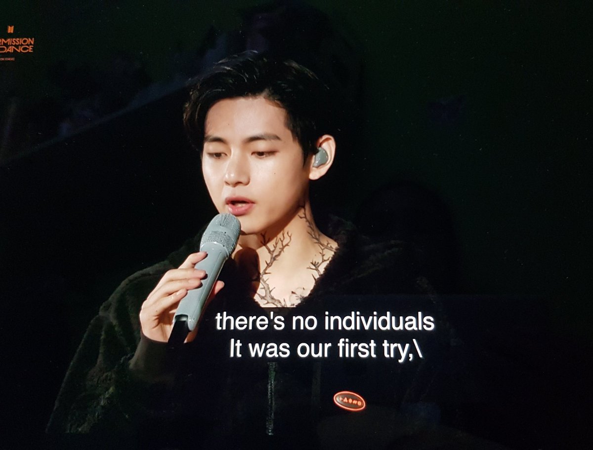 90_cestlavie's tweet photo. "I know some noticed this concert there's no individuals. It's our 1st try. We wanted to showcase all 7 of us without solo acts and I was really looking forward to it."
Taehyung @BTS_twt 🥺💜 #PTD_ON_STAGE https://t.co/CGWt2Syr5U