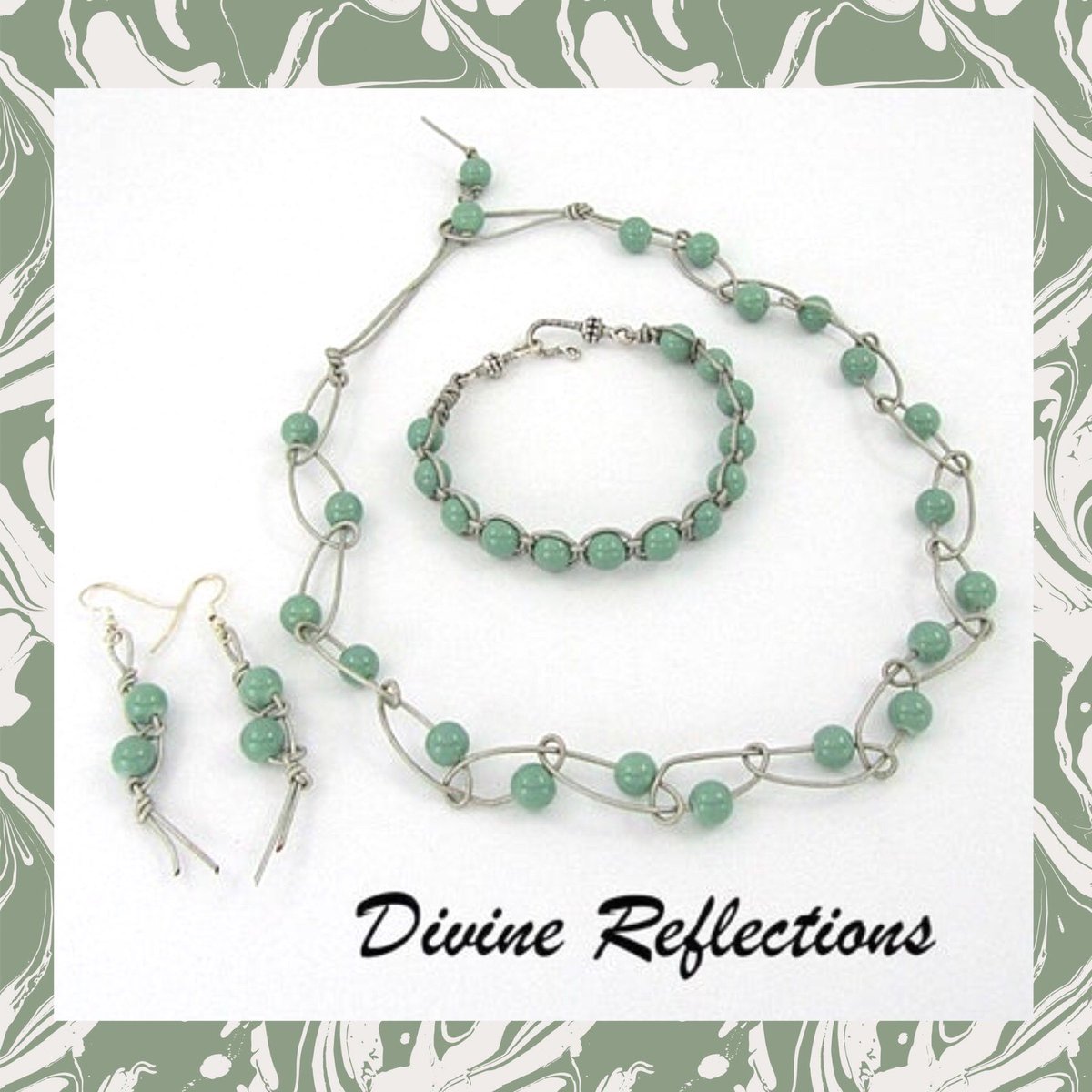 just1beader's tweet photo. Boho Leather Jewelry Set, Green Necklace,Bracelet,Earrings on Gray Leather,Gift for Her #jewelryset #leather#adjustable https://t.co/YIPa6djIjI https://t.co/kKu1URPqpU