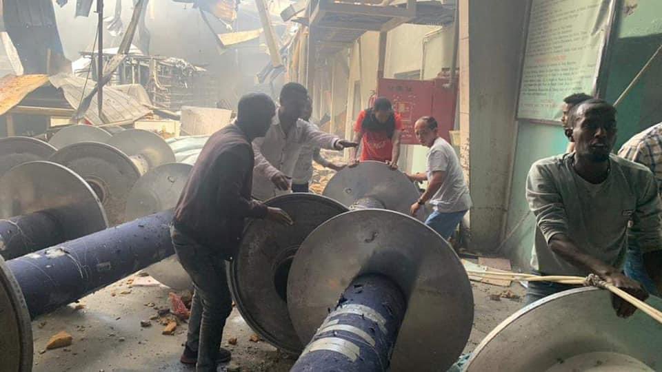 KassaHMariam's tweet photo. Alert: Abiy Ahmed continues the genocidal air strikes targeting civilians &amp; civil infrastructures; bombed textile factory &amp; piles of harvest in Adwa &amp; a Hospital in NW Tigray Maitsbri @SecBlinken @jakejsullivan @JosepBorrellF @antonioguterres @SenatorMenendez @USAmbUN @hrw https://t.co/jX4CpKGRWd