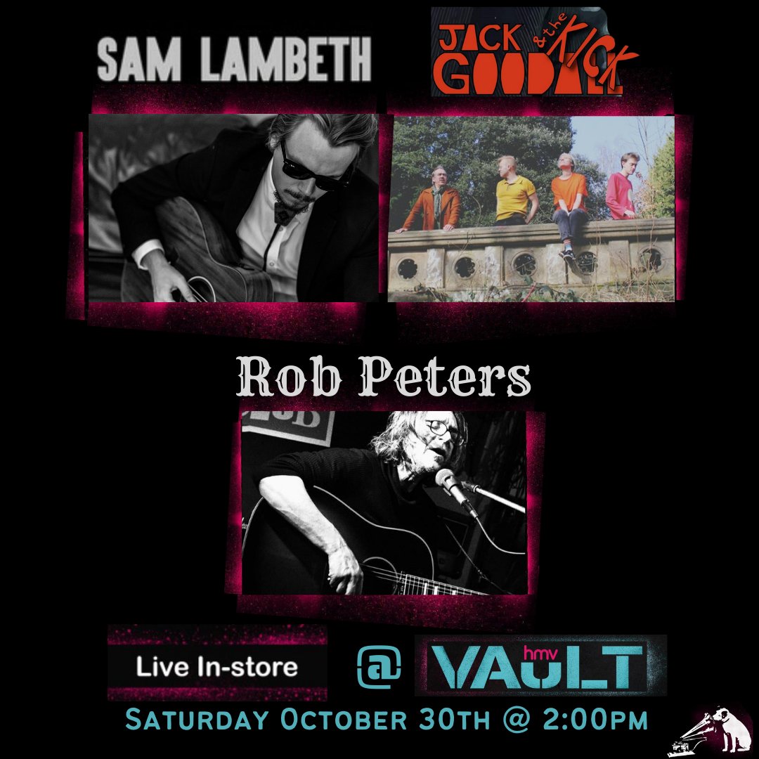 hmvVault's tweet photo. 🚨 EVENT UPDATE! 🚨 We are very pleased to announce that Rob Peters will be joining @_goodall_ and @samlambethmusic live on stage here at hmv Vault next Saturday at 2pm! Come join us for some great local music!
#hmvliveandlocal #jackgoodallandthekick #samlambeth #robpeters https://t.co/wdqkGwoJEs