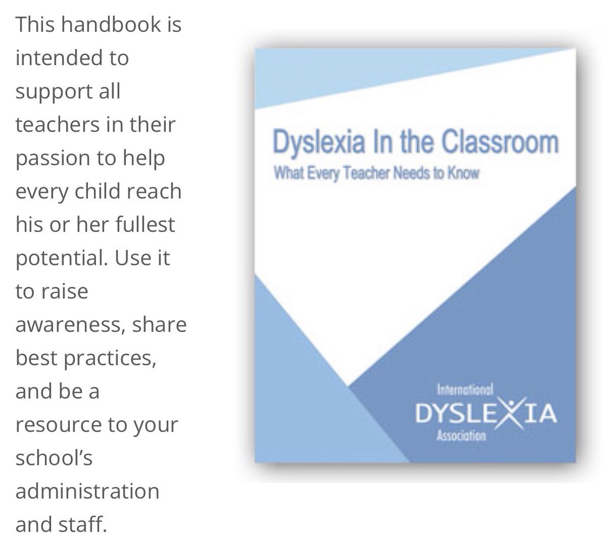 Mme Lockhart (@mmelockhartldsb) on Twitter photo Teachers are working harder than ever before for their Ss. But what if we worked SMARTER, not just harder. Would we see improvements?This <a href="/DyslexiaIDA/">International Dyslexia Association</a> handbook has strategies &resources for Ts so we’re not just working harder, but working SMARTER! #SoR
dyslexiaida.org/dyslexia-in-th… Teachers are working harder than ever before for their Ss. But what if we worked SMARTER, not just harder. Would we see improvements?This <a href="/DyslexiaIDA/">International Dyslexia Association</a> handbook has strategies &resources for Ts so we’re not just working harder, but working SMARTER! #SoR
dyslexiaida.org/dyslexia-in-th…