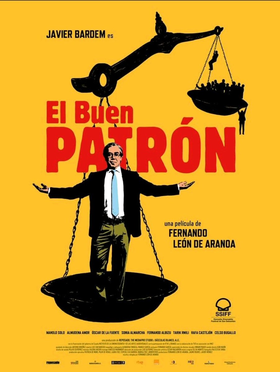 alshashaoff's tweet image. ☆ أسفل هذة التغريدة سنضع لكم الافلام التي ستمثل دولها 🌍  في حفل الاوسكار 🏆 المقبل : 

1- دولة اسبانيا 🇪🇦
فيلم : The Good Boss

القصة : 
تدور أحداث الفيلم حول صاحب مصنع يكافح للفوز بجائزة التميز حيث ينهار كل شيء من حوله .