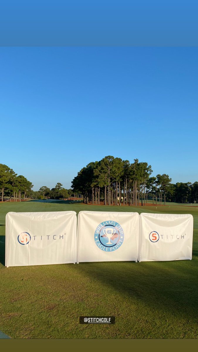UNCmensGolf's tweet photo. ☀️ rise over @eaglepointgc1 as we prepare for the practice round of the #WilliamsCup presented by @stitchgolf here in Wilmington!! 

Amazing place. Amazing people. 

Can’t wait to get this rolling!! 

#TarHeelTough https://t.co/mE49ZQCxeb