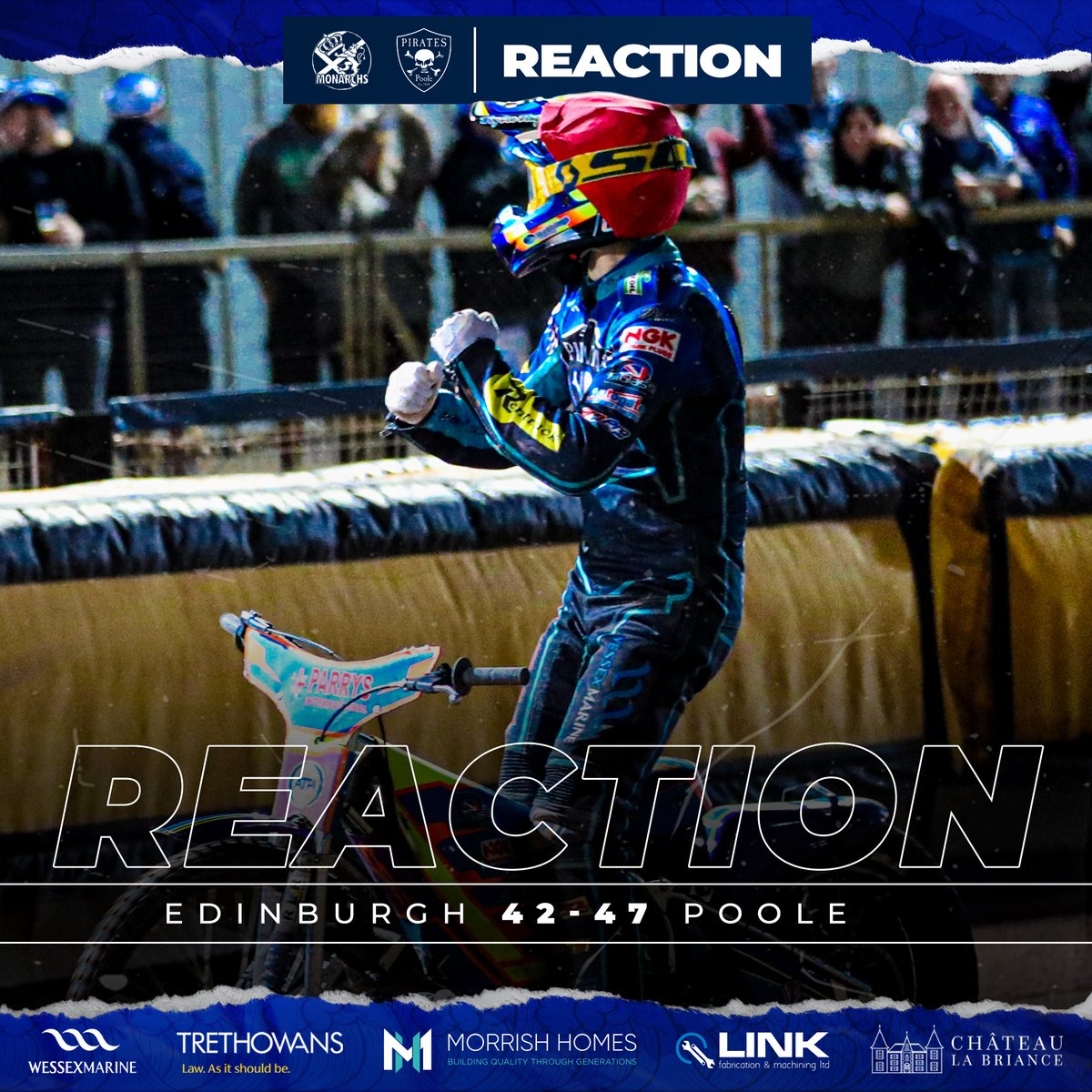 poolespeedway's tweet image. 📰 REACTION | ADVANTAGE PIRATES CUP FINAL

🏴‍☠️ Poole boss Dan Ford is refusing to get too carried away despite watching his side build a very useful five-point advantage from the first leg of the KO Cup final against Edinburgh on Saturday

FULL STORY 👉 bit.ly/2XDXcAr