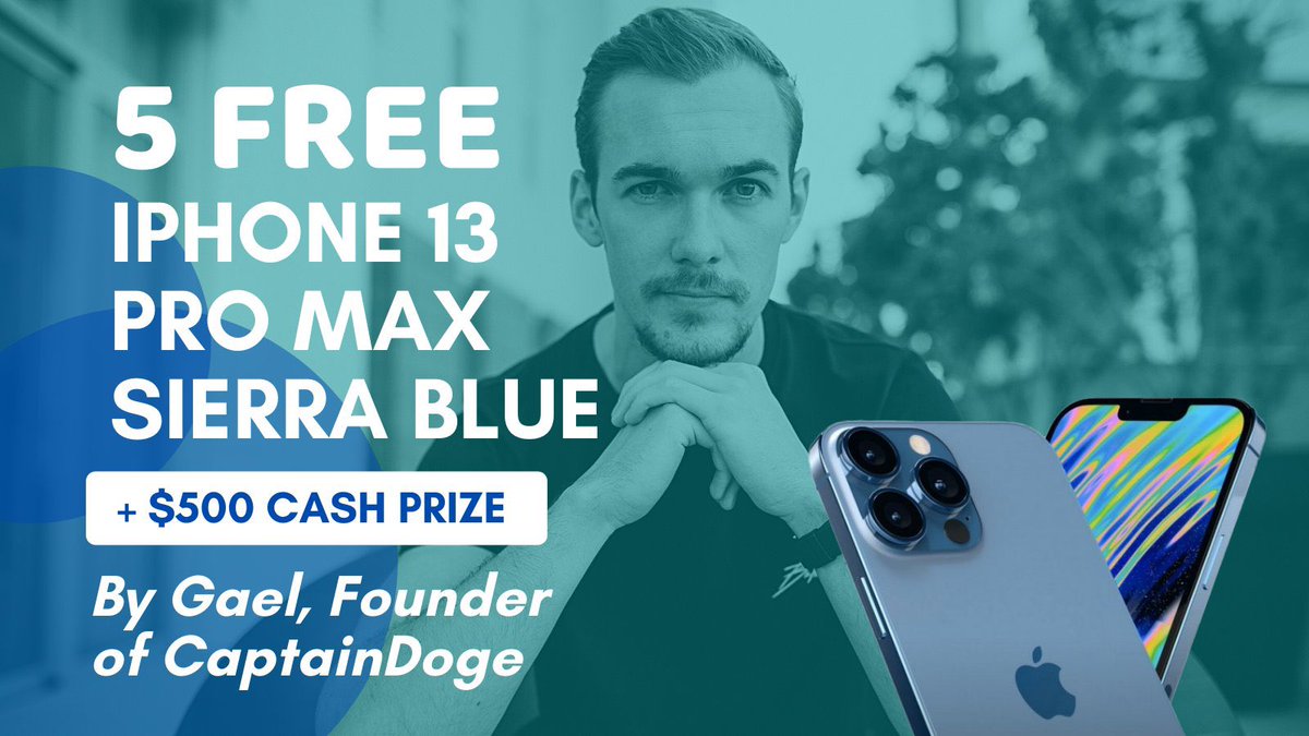 TiarCrypto's tweet photo. $500 in 7 days🧑‍✈️
 
✅ RT &amp; Follow @CaptainDogeCoin
 
✅ Join Telegram + Post proof

https://t.co/zozbQMvITY

___________
✊ Welcome to the Legion, Soldier!

BONUS 5 FREE iPhone 13 Pro Max will be sent by Gael, Founder of CaptainDoge (Sierra Blue Color - 512GB) https://t.co/9j5GaIIsKt