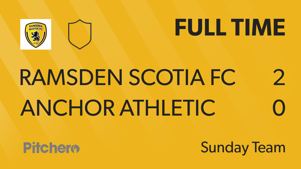 RamsdenSunday's tweet photo. FULL TIME: Ramsden Scotia FC 2 - 0 Anchor Athletic
#RAMANC #Pitchero
https://t.co/H3K6MujhcD https://t.co/Lprh6HWwNb