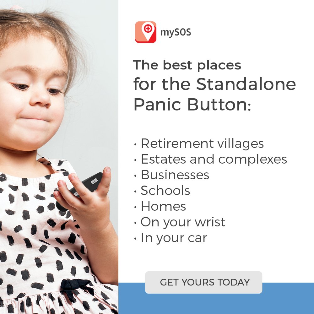 mySOScoza's tweet photo. EMERGENCIES CAN HAPPEN ANYWHERE AT ANY TIME

There are many places where the mySOS standalone panic button may be particularly beneficial. Learn more here: https://t.co/iObdhUn3LD

Stay prepared for unfortunate events, contact us on info@mysos.co.za for more info. https://t.co/ANnyqNVAcX