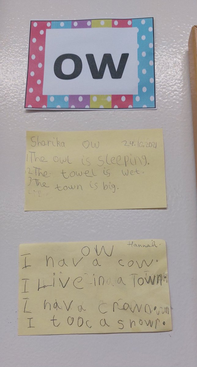 VallarieAjish's tweet photo. Today we learnt the 'ow' sound and see how beautifully the #Kg2EBuddingBuilders used the 'ow' words to make their own sentences @NMSKindergarten @MichelleVerghe1 @Susanna_Porob https://t.co/TJmxSq8wYL