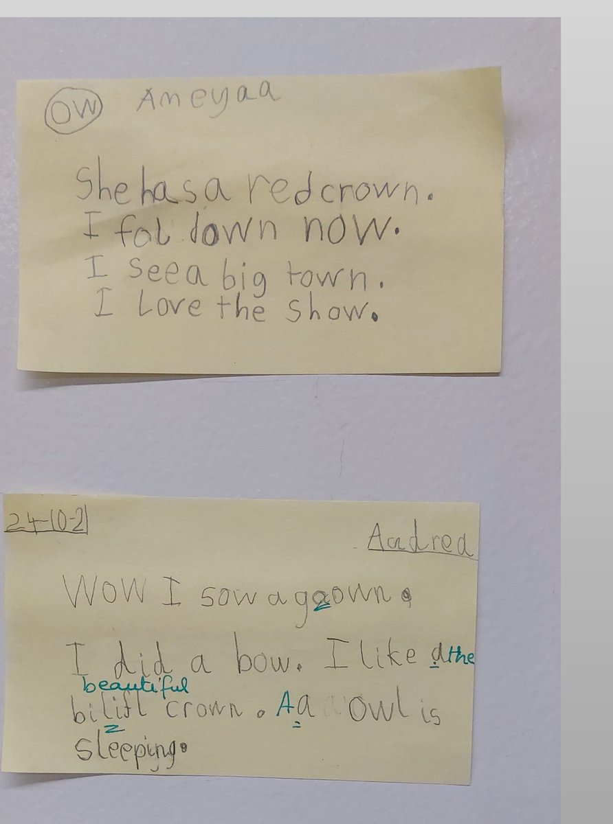 VallarieAjish's tweet photo. Today we learnt the 'ow' sound and see how beautifully the #Kg2EBuddingBuilders used the 'ow' words to make their own sentences @NMSKindergarten @MichelleVerghe1 @Susanna_Porob https://t.co/TJmxSq8wYL