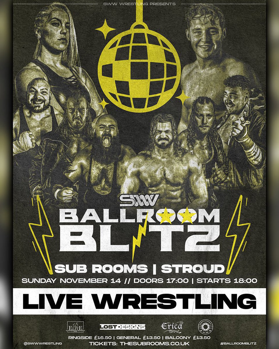 JollyTheBear's tweet photo. Who’s ready for a “Ballroom Blitz” as @swwwrestling continue to bring the best in British #Wrestling to the @SubRoomsStroud

🗓 14th Nov
🎟 https://t.co/M1EaS7d2FT

#britwres https://t.co/pjsLg1MvxN