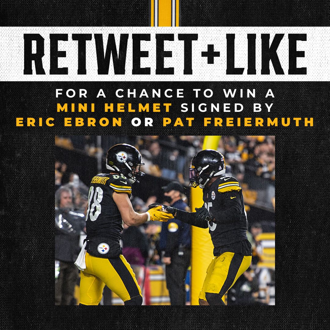 Pittsburgh Steelers (@steelers) on Twitter photo Celebrating #NationalTightEndsDay with a giveaway ๐
๐ + ๐ for a chance to win a mini helmet signed by <a href="/Ebron85/">Ebron85</a> or <a href="/pat_fry5/">Pat Freiermuth</a> Celebrating #NationalTightEndsDay with a giveaway ๐
๐ + ๐ for a chance to win a mini helmet signed by <a href="/Ebron85/">Ebron85</a> or <a href="/pat_fry5/">Pat Freiermuth</a>