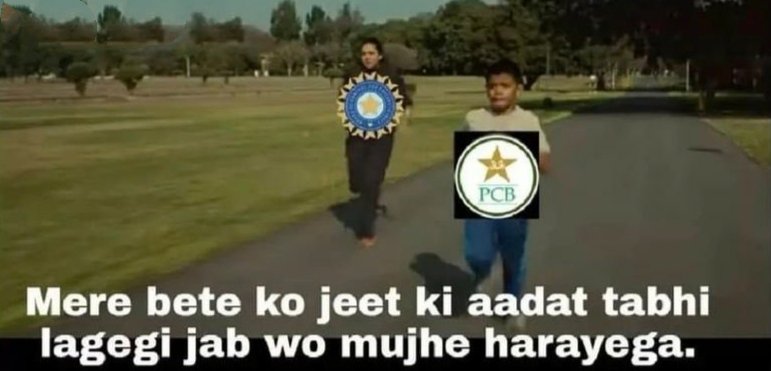 ipumemessociety's tweet photo. Mere bete ko jeet ki adat tab hi lagegi jab vo mujhe harayega 
#INDvPAK https://t.co/z49qmPPJFb