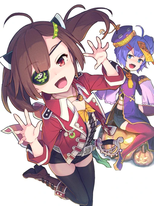 背景含めごちゃごちゃしすぎたなーと反省しつつキャラのみ版 https://t.co/yYsHlInryx 