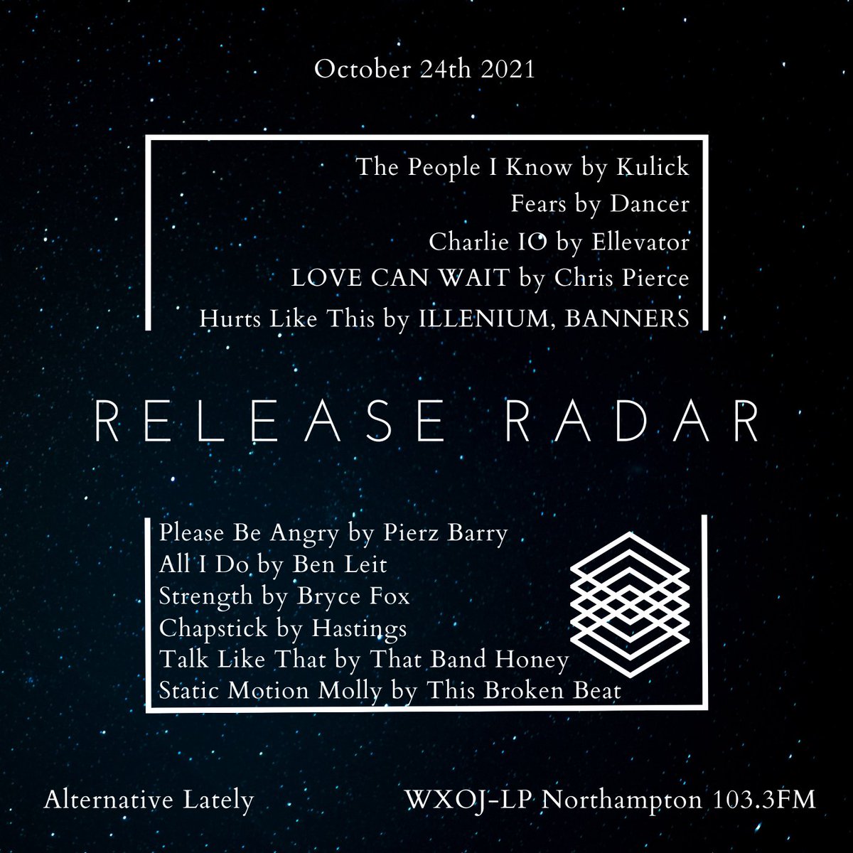 alt_lately's tweet image. Tonight on #AlternativeLately you'll hear the following brand new releases: 
@KulickOfficial @dancertheband
@ellevatorband @partsofchris
@ILLENIUM  @BANNERSMUSIC
@PierzB @BryceFoxed
@imhastingss @thatbandHoney
@thisbrokenbeat
Tune in from 9-11pm(EST) at valleyfreeradio.org/Listen