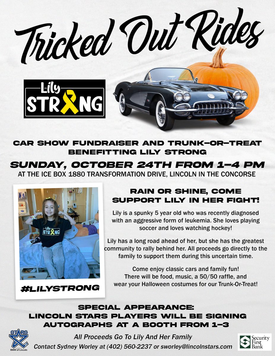 LincolnStars's tweet photo. Our fundraiser benefiting Lily Strong is from 1-4 today at the Ice Box! Come enjoy some family fun, snag an autograph from a Stars player, and support Lily in her fight! #LilyStrong https://t.co/MwqXrNvZtW