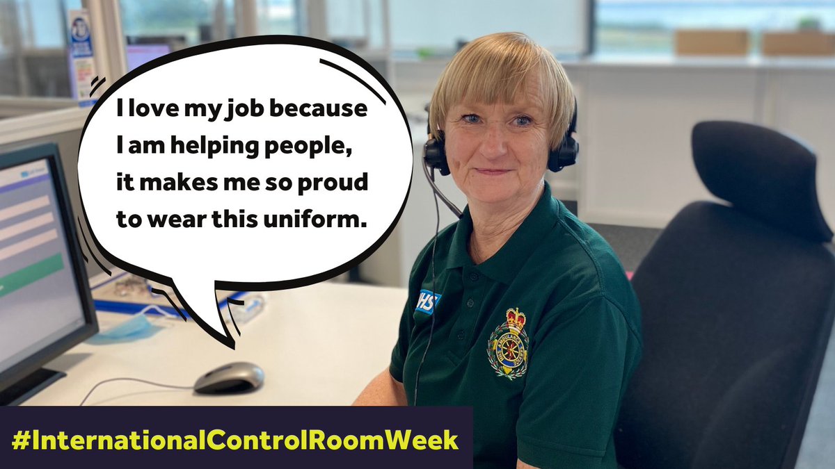 NWAmbulance's tweet photo. Jeanette has a dual role within our emergency control room. She is a 999 call handler and has just completed her training as a dispatcher, which means when working in that role she will allocate the right 999 resources to those who need us. ππ½ #ControlRoomHero https://t.co/oJmtlkg1PT