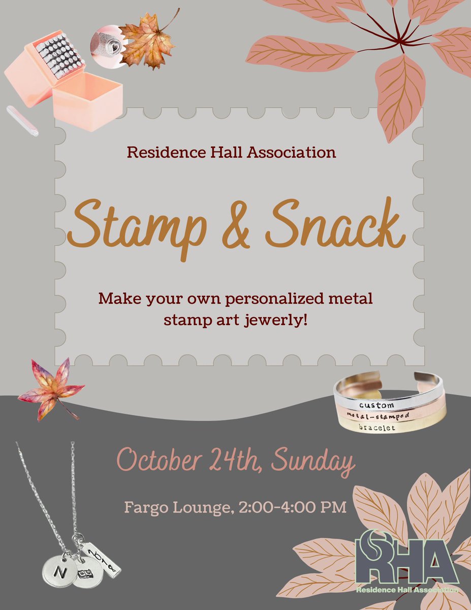 UBRHA's tweet photo. Happening now! Come to Fargo Lounge to create stamp art jewelry😄 https://t.co/t17hv6CmKz