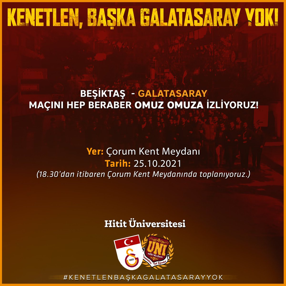 Beşiktaş - GALATASARAY maçını hep beraber omuz omuza izliyoruz!

#ultrAslanUNI