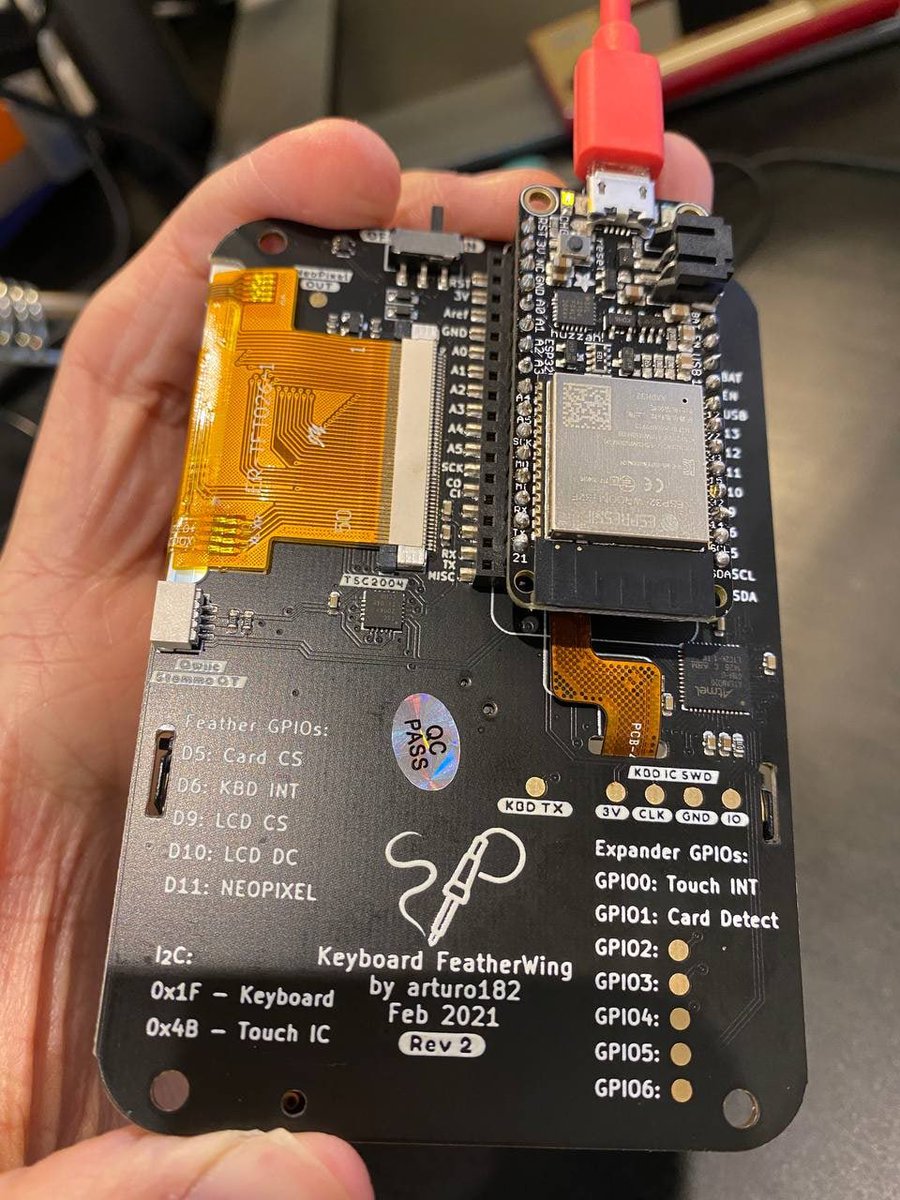 ld_86's tweet photo. Recently I bought Keyboard Featherwing from @solderparty and @arturo182. This thing is awesome! https://t.co/DhFzrg7Ymi