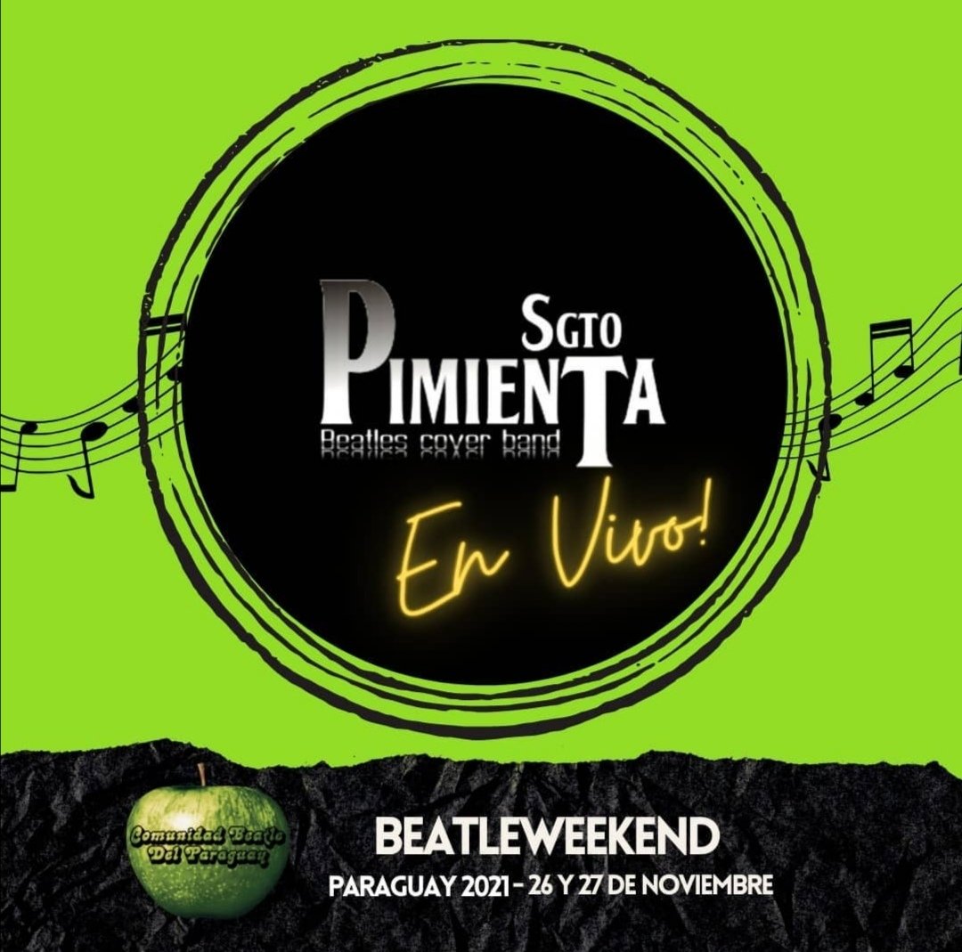 📌Info BeatleWeeKend😎
Tenemos el agrado de contarte que
Sargento Pimienta ¡Ha Confirmado!
¡Yes! Los chicos y la chica 😏 de  Sgto. confirmaron que presentarán un show de primera en BeatleWeekend 🎸🎶

Presta atención a toda la info que vamos compartiendo. 🎊
<a href="/sgtopimientapy/">Sargento Pimienta</a>
