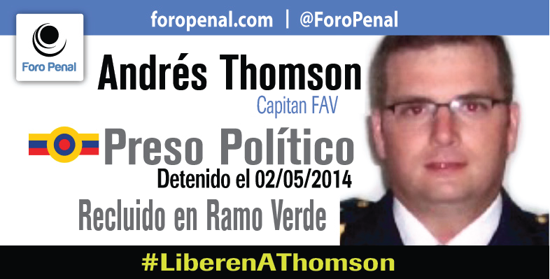 ForoPenal's tweet photo. Andrés Thomson: Cap. FAV, privado de libertad con fines políticos desde 02/05/2014. 
#LiberenAThomson
Venezuela https://t.co/dkY5R4xH7s