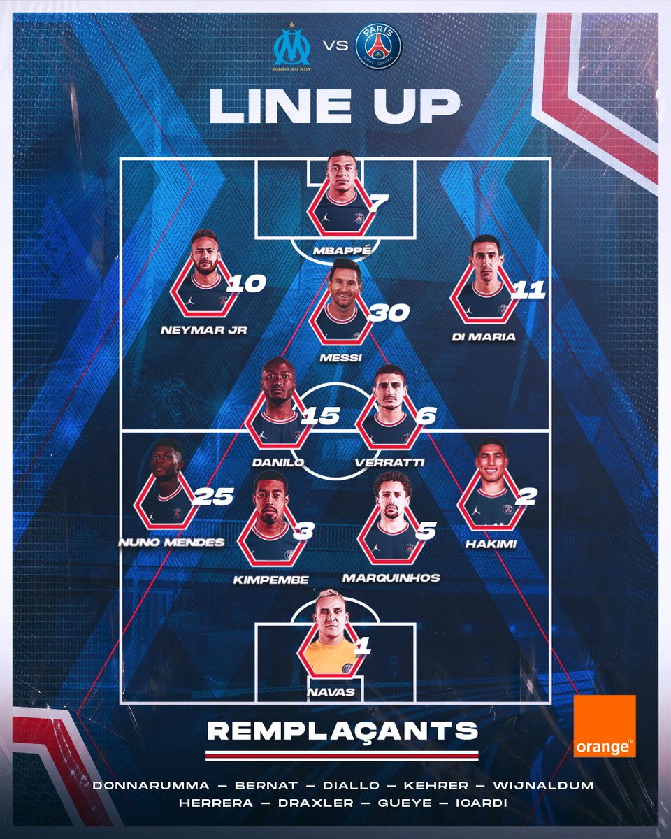 PSG_Nepal's tweet photo. STARTING XI AGAINST MARSEILLE😤💪💪

#WeAreParis https://t.co/M2tGBFaZoJ