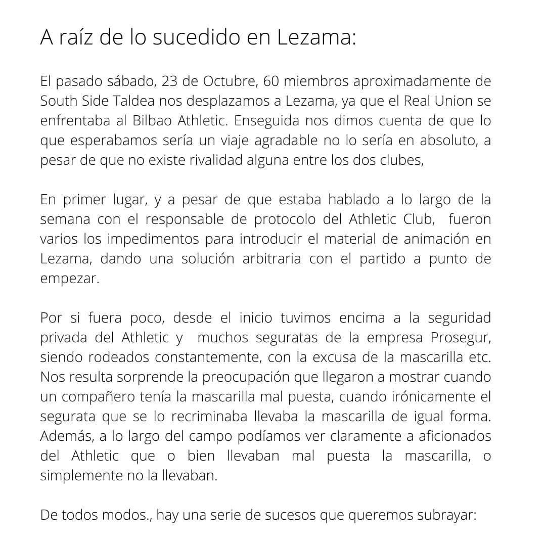 union1915fans's tweet photo. A RAÍZ DE LO SUCEDIDO EN LEZAMA: https://t.co/GHm08fnof1