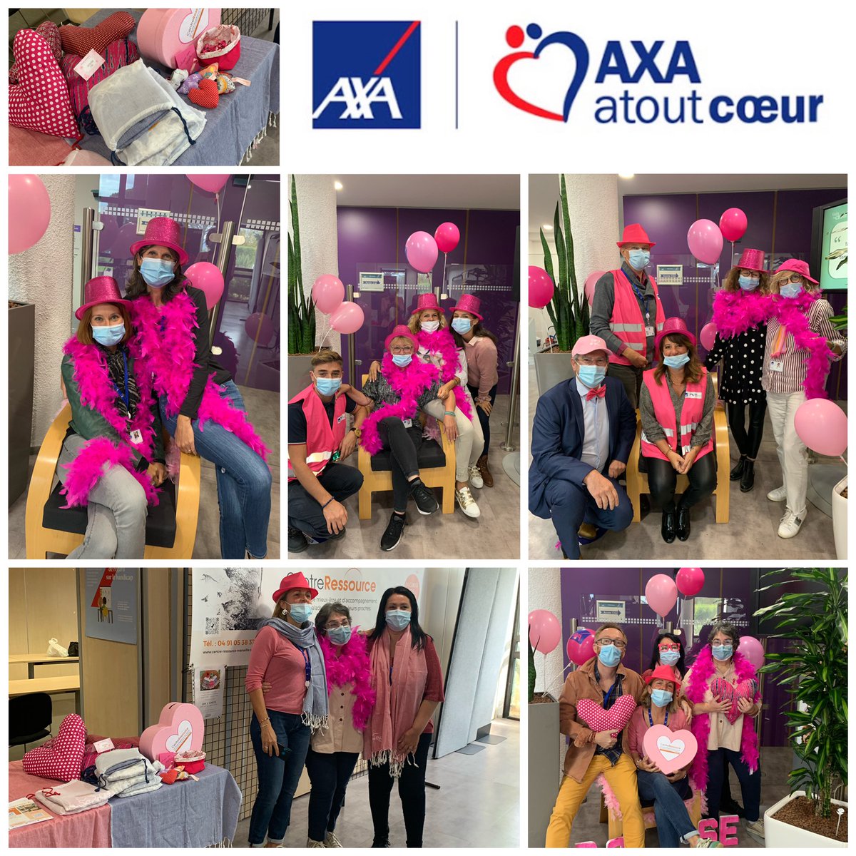 sandrinesappa's tweet photo. 🎀Chez #Axa #Marseille on se mobilise pour la recherche contre le cancer du sein: pour #OctobreRose 3€ versés à @institut_curie pour chaque 📷 en 🌸 et une vente de foulard au profit de l’association CENTRE RESSOURCE Marseille
Bravo à tous ! @audrey_chareyre @ChateletRichard https://t.co/PrGhiYqlwg